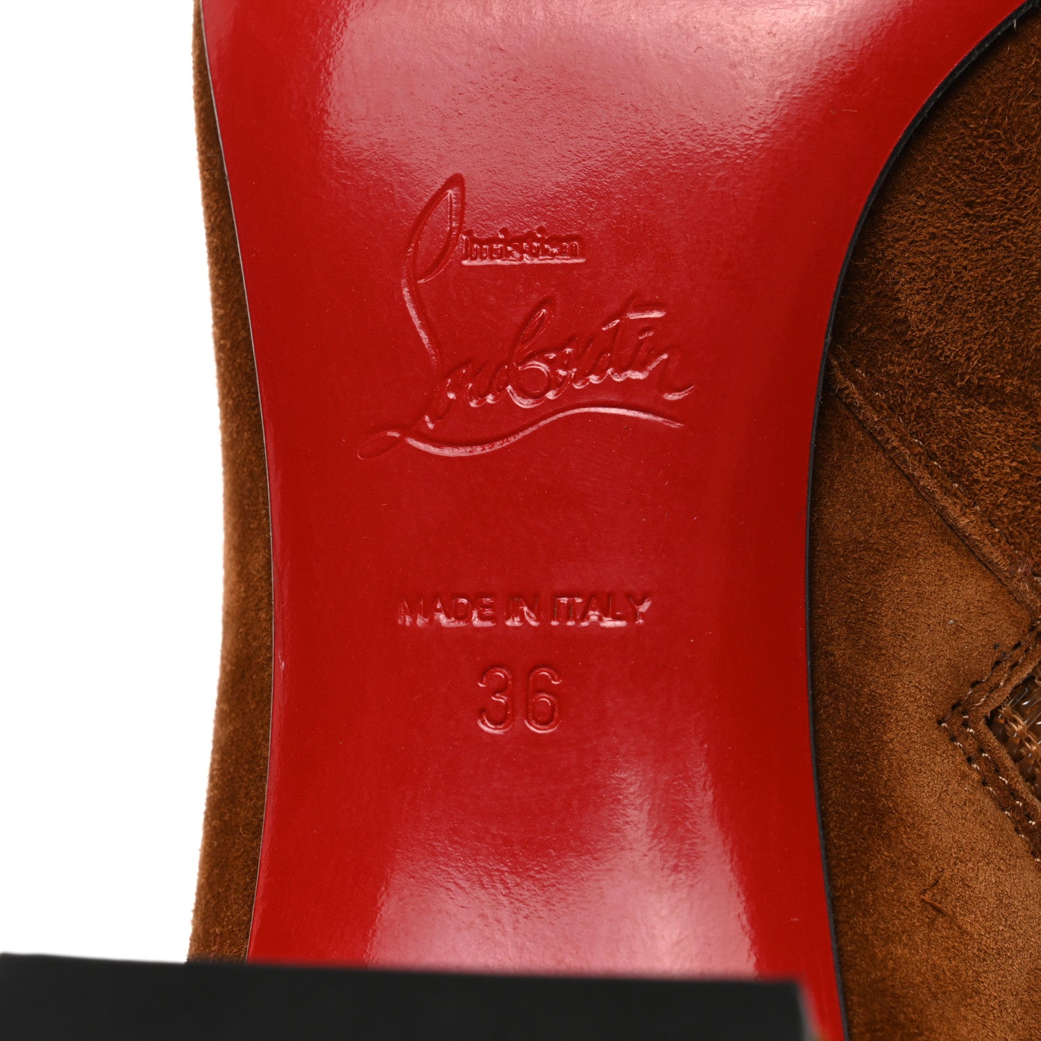 Christian Louboutin Veau Velours Turela 55 Ankle Boots 36 Ecureuil 8 of 8