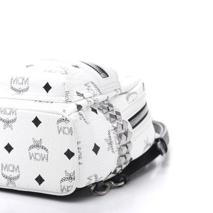 MCM Visetos Studded X-Mini Bebe Boo Backpack White 6 of 9