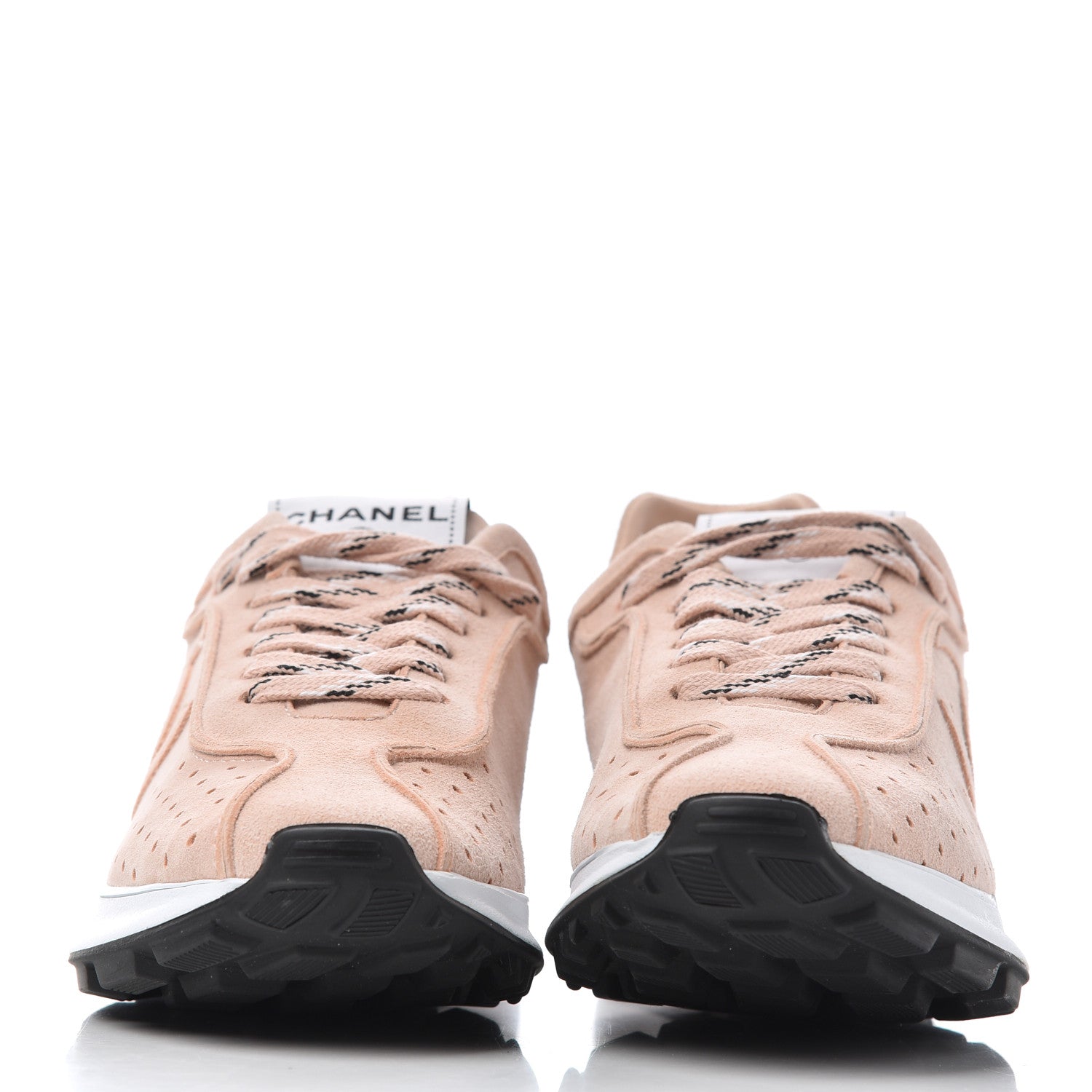 Chanel Suede Goatskin CC Sneakers 38 Light Pink 2 of 9