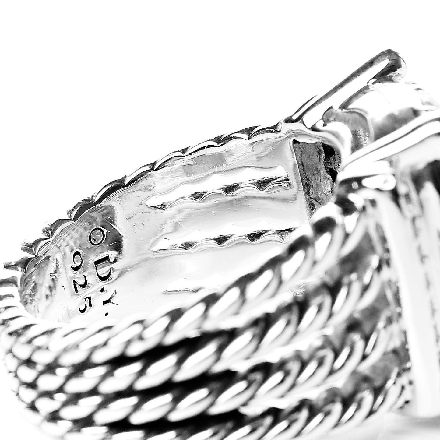 Sterling Silver Diamond 16mm Wheaton Ring 53 6.5