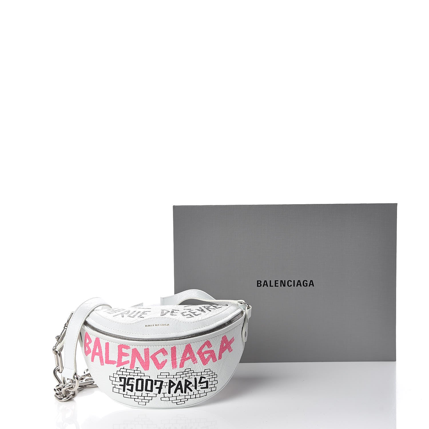 Balenciaga Agneau Arena Graffiti All Over XXS Souvenir Belt Bag White Multicolor 13 of 13