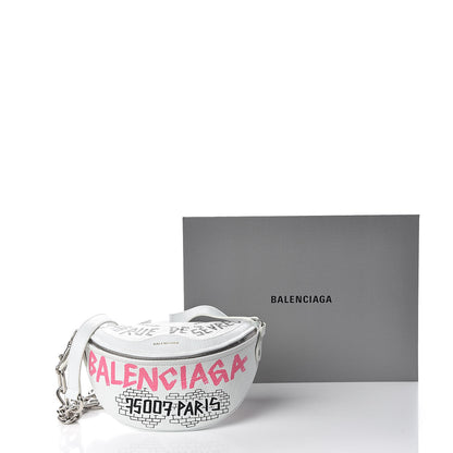 Balenciaga Agneau Arena Graffiti All Over XXS Souvenir Belt Bag White Multicolor 13 of 13