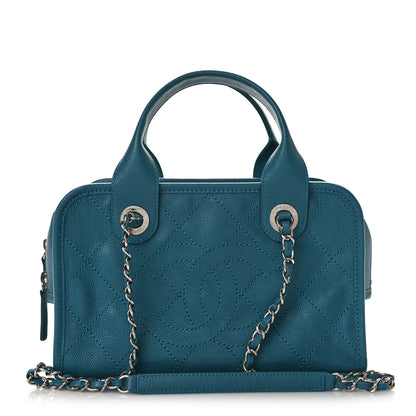 Chanel Caviar Quilted Small Deauville Bowling Bag Blue 1 of 8