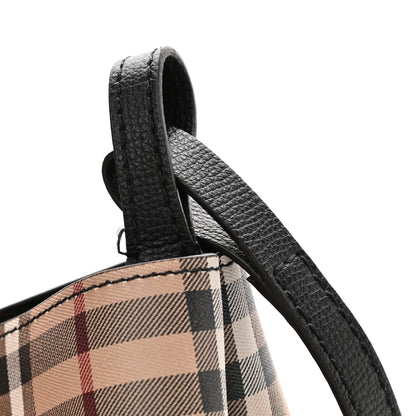 Burberry Haymarket Check Colours Small Lorne Bucket Crossbody Black 11 of 11