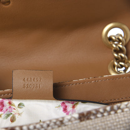Gucci Raffia Elaphe Matelasse Small GG Marmont Shoulder Bag Natural Cream Brown 9 of 10