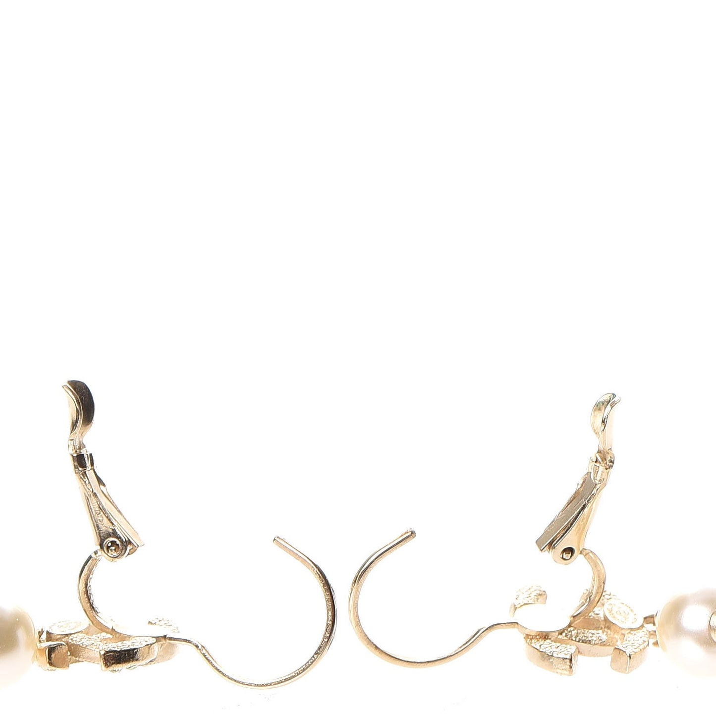 Crystal Pearl CC Drop Earrings Gold
