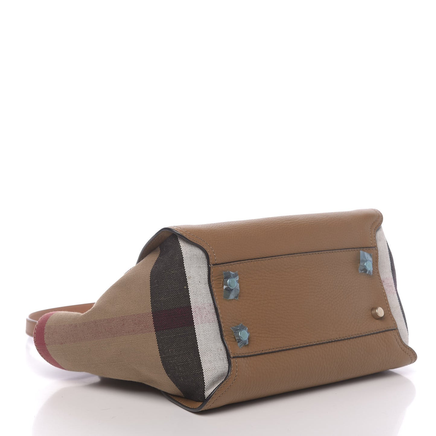 Mega Check Grained Calfskin Medium Harcourt Satchel Saddle Brown