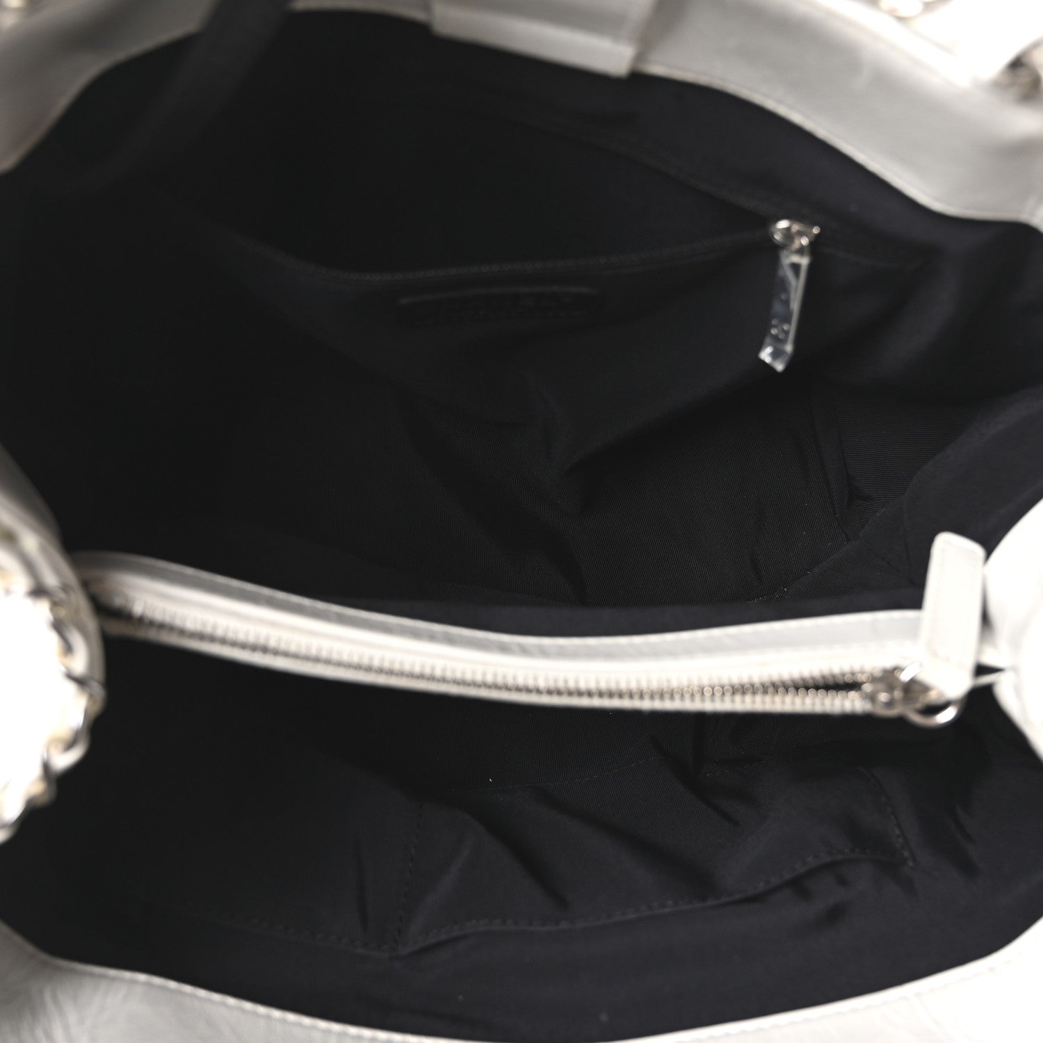 Chanel Glazed Calfskin Quilted Small Chain Me Tote Dark White 5 of 10