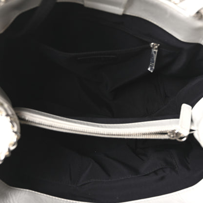 Chanel Glazed Calfskin Quilted Small Chain Me Tote Dark White 5 of 10