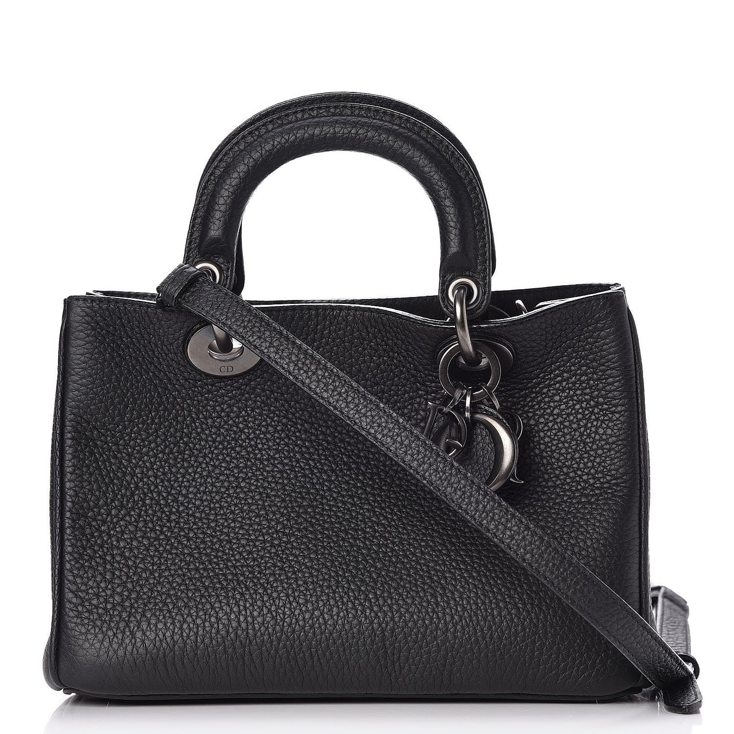 Christian Dior Bullcalf Small Ultra Black Diorissimo Tote 1 of 6