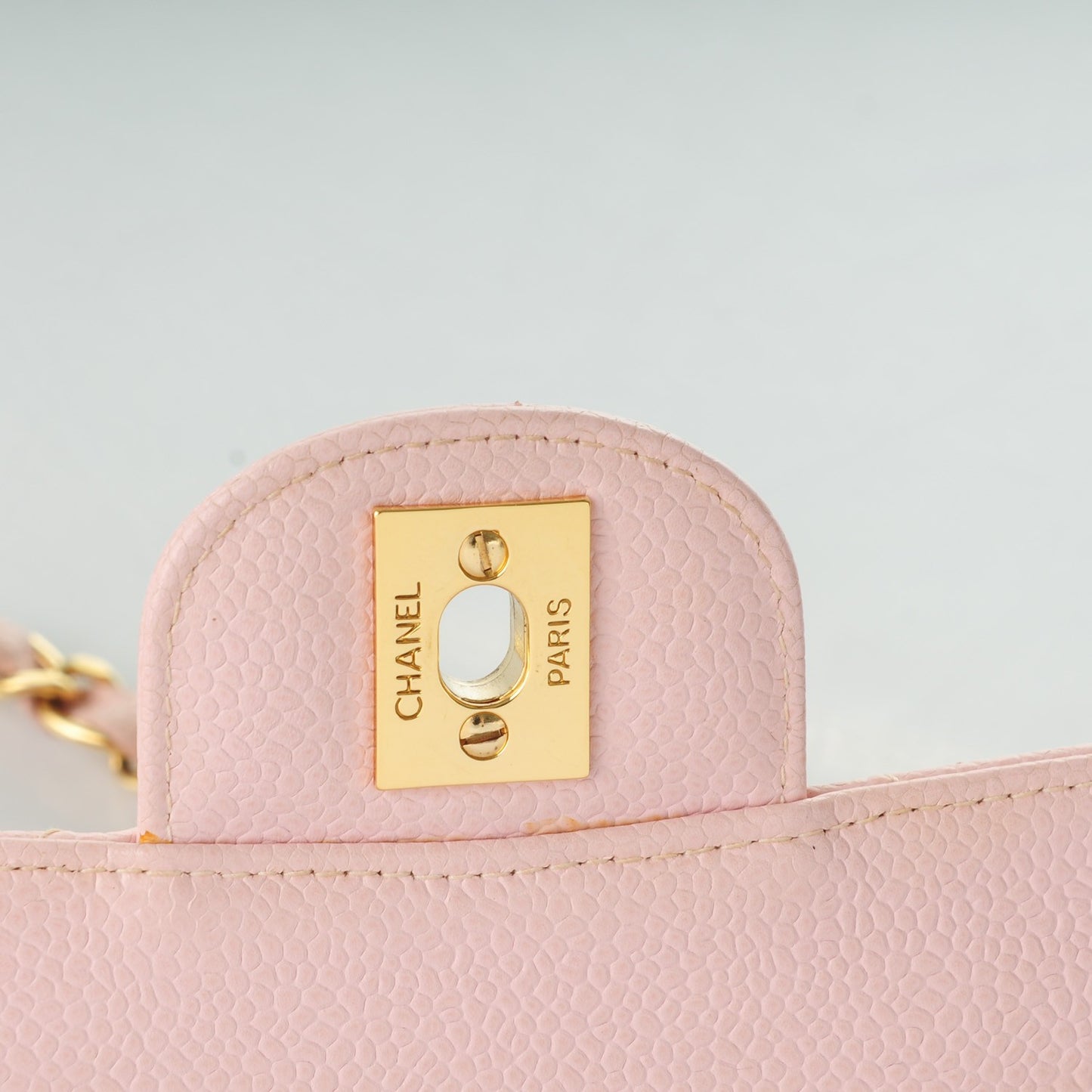 Caviar Quilted Medium Double Flap Pink