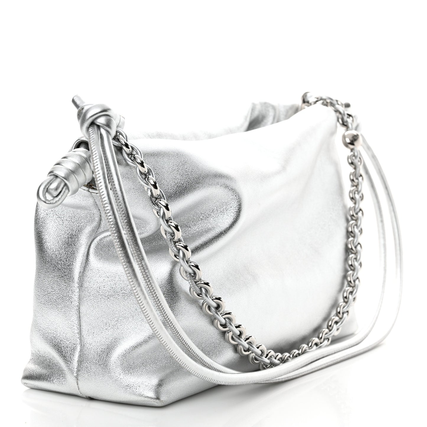 Metallic Nappa Donut Chain Flamenco Knot Silver