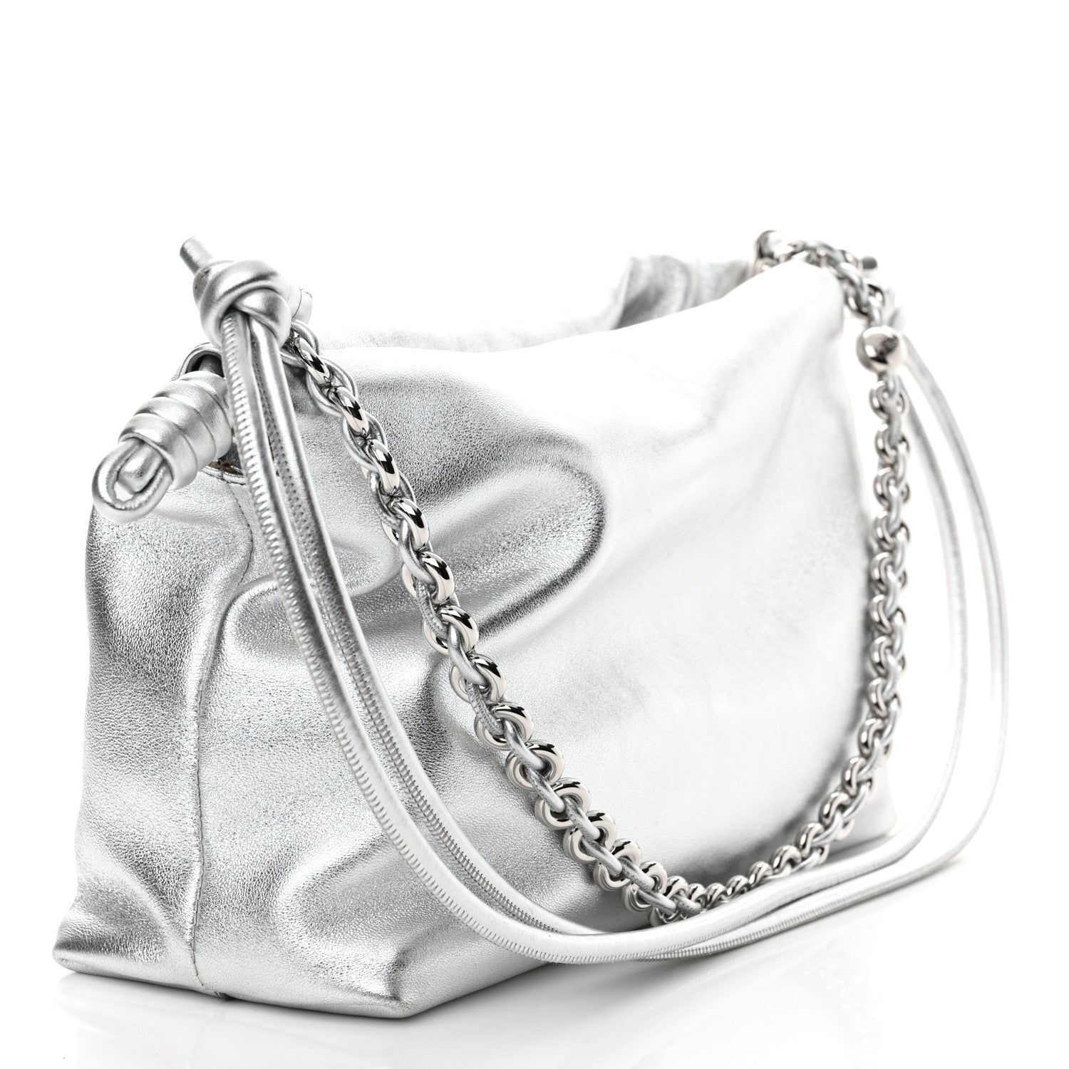 Loewe Metallic Nappa Donut Chain Flamenco Knot Silver 3 of 10