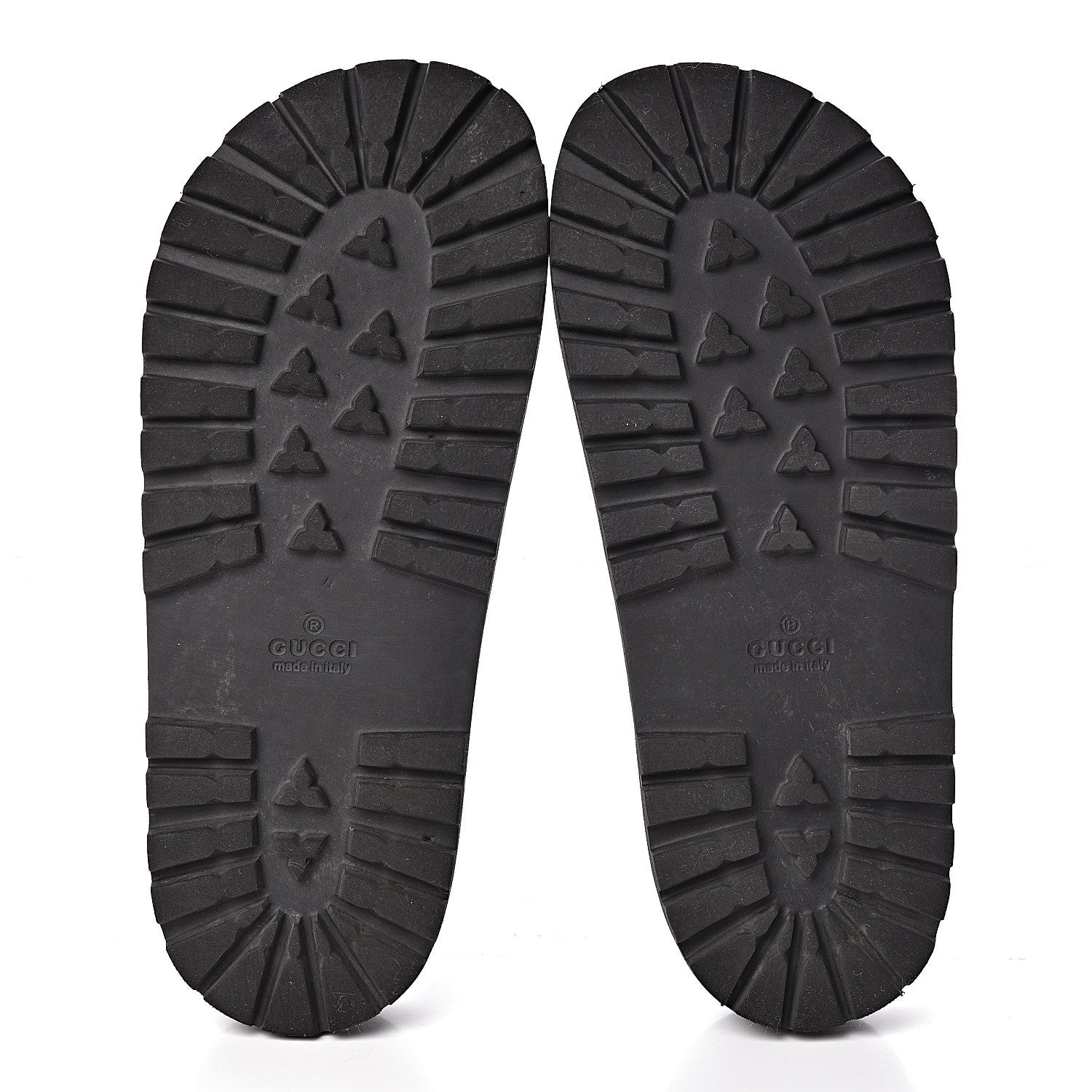 Gucci Rubber Web Mens Lug Sole Slide Sandals 6 Black Green Red 9 of 16