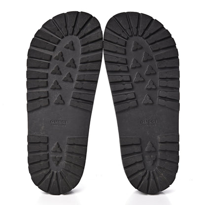 Gucci Rubber Web Mens Lug Sole Slide Sandals 6 Black Green Red 9 of 16