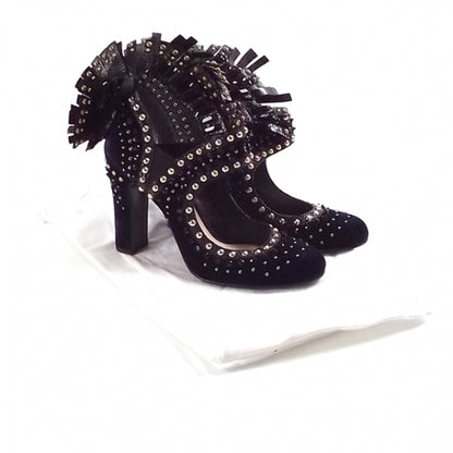 Prada Velvet Studded Mohawk Pumps 4 of 7