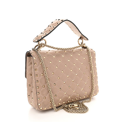 Valentino Garavani Lambskin Medium Rockstud Spike Shoulder Bag Poudre 3 of 11