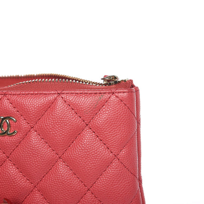 Chanel Caviar Quilted Small Cosmetic Case Dark Pink 7 of 8