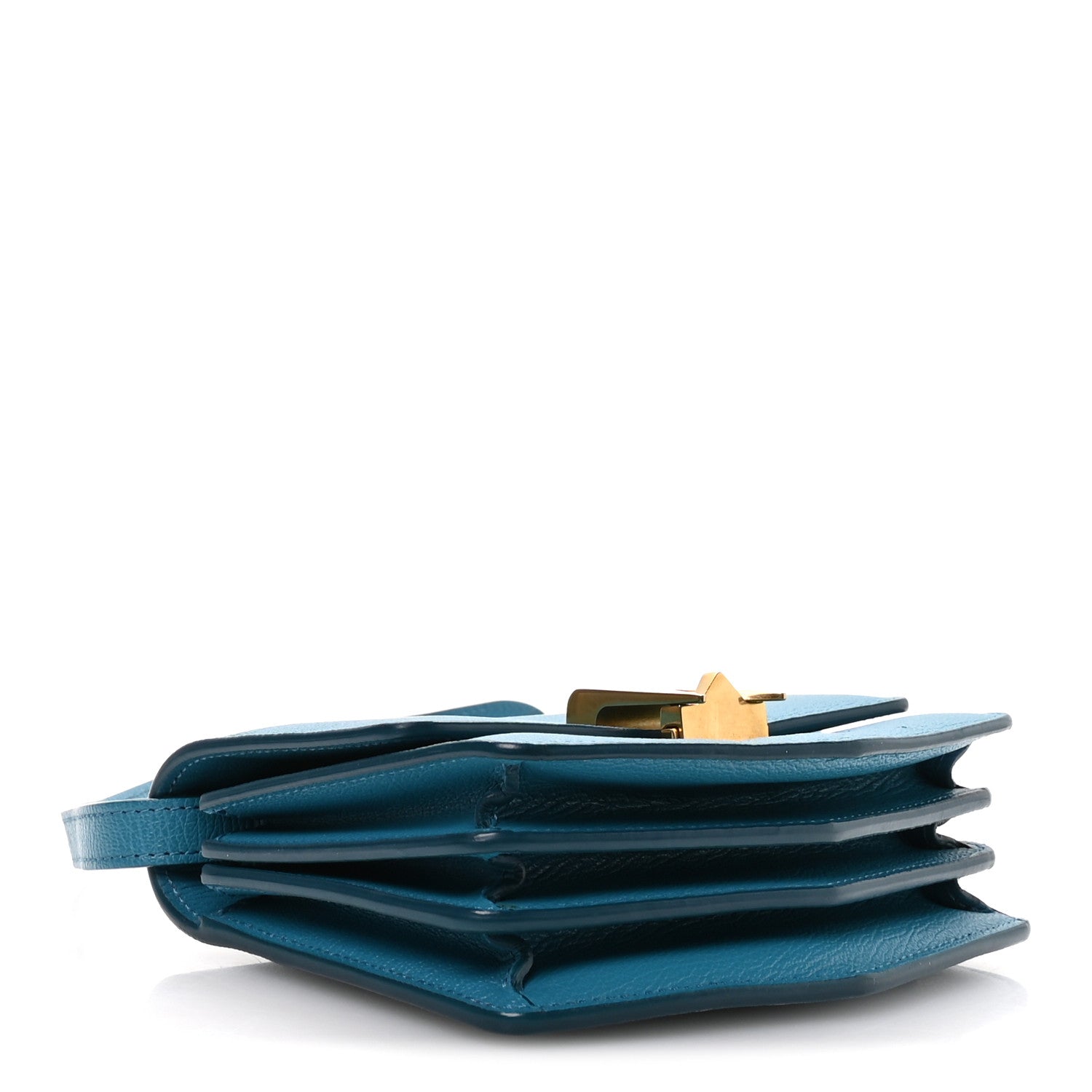 Alaia Grained Calfskin Small Le Papa Crossbody Bleu Lagon 4 of 9