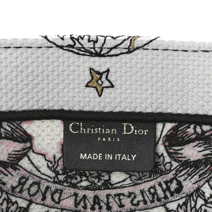 Christian Dior Canvas Embroidered Large Butterfly Around The World Book Tote White Pastel Pink 6 of 8