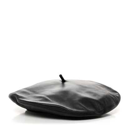 Christian Dior Lambskin D-Dream Beret 56 Black 1 of 8
