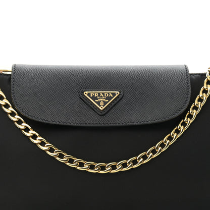 Prada Tessuto Nylon Saffiano Crossbody Bag Black 9 of 11