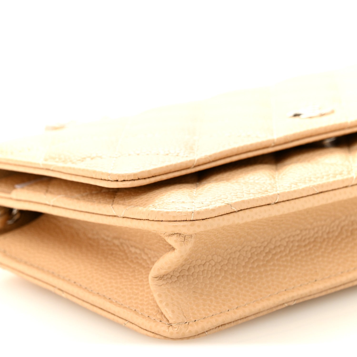 Chanel Caviar Quilted Wallet on Chain WOC Beige 10 of 12