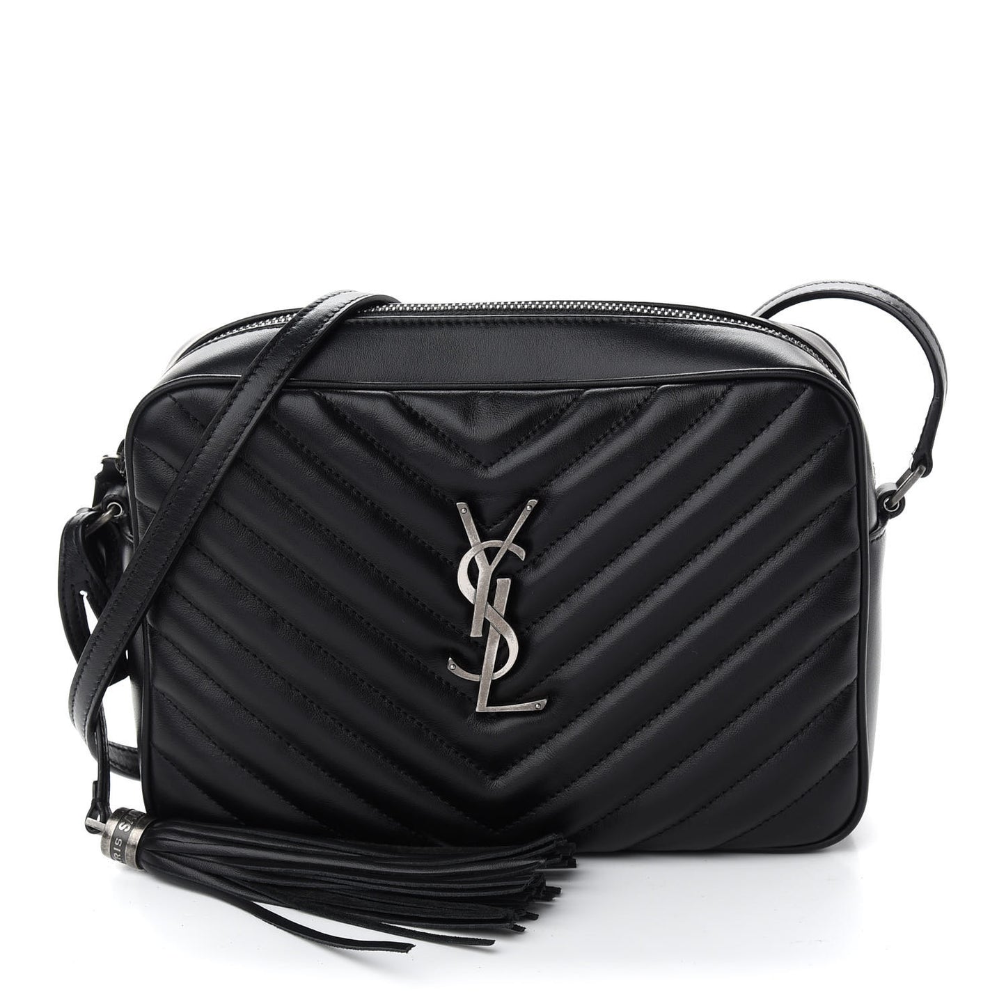 Calfskin Matelasse Monogram Lou Camera Bag Black