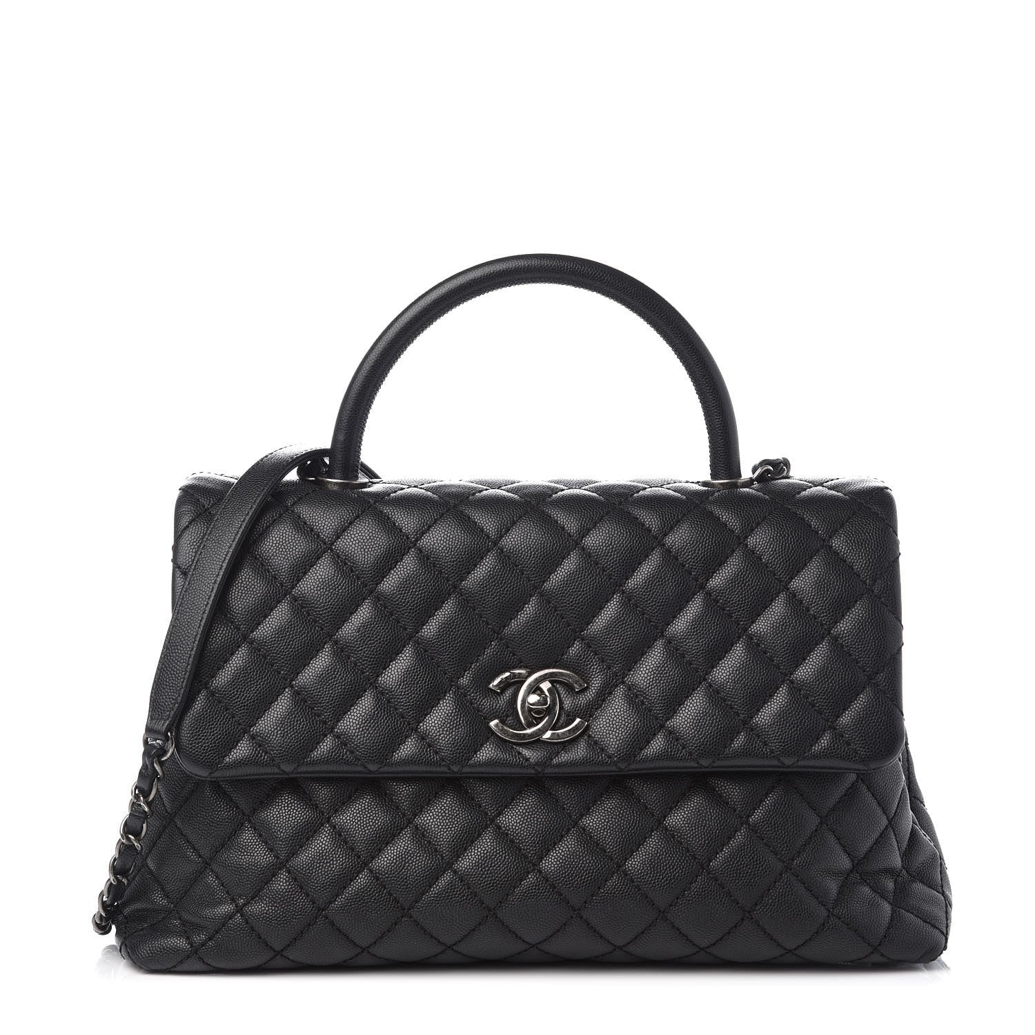 Chanel Caviar Quilted Medium Coco Handle Flap Black 1 of 6