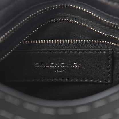 Balenciaga Calfskin Topstitch Classic Silver Hardware Mini City Black 5 of 8
