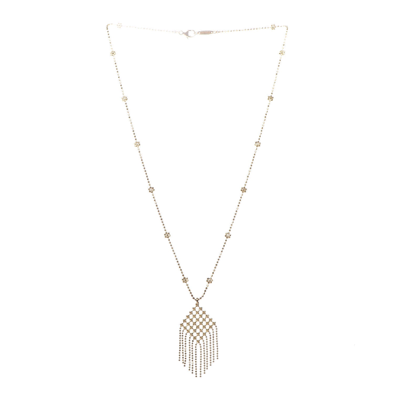 Tiffany 18K Yellow Gold Fringe Drop Pendant Necklace 3 of 5