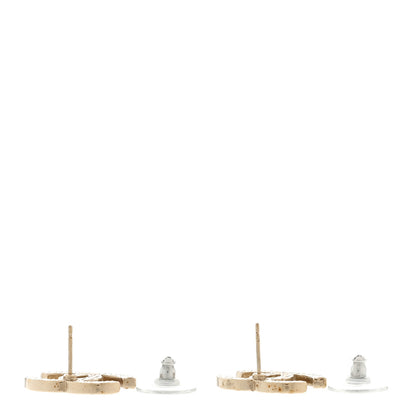 Chanel Metal Textured CC Earrings Gold 4 of 6