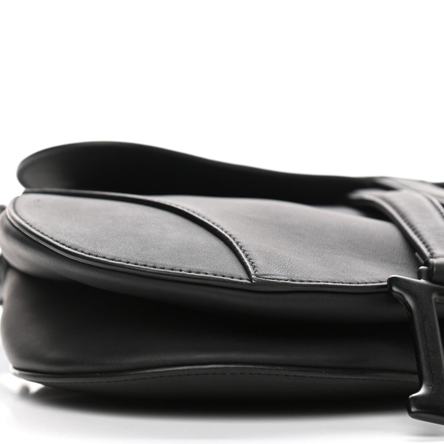 Ultra Matte Calfskin Saddle Bag Black