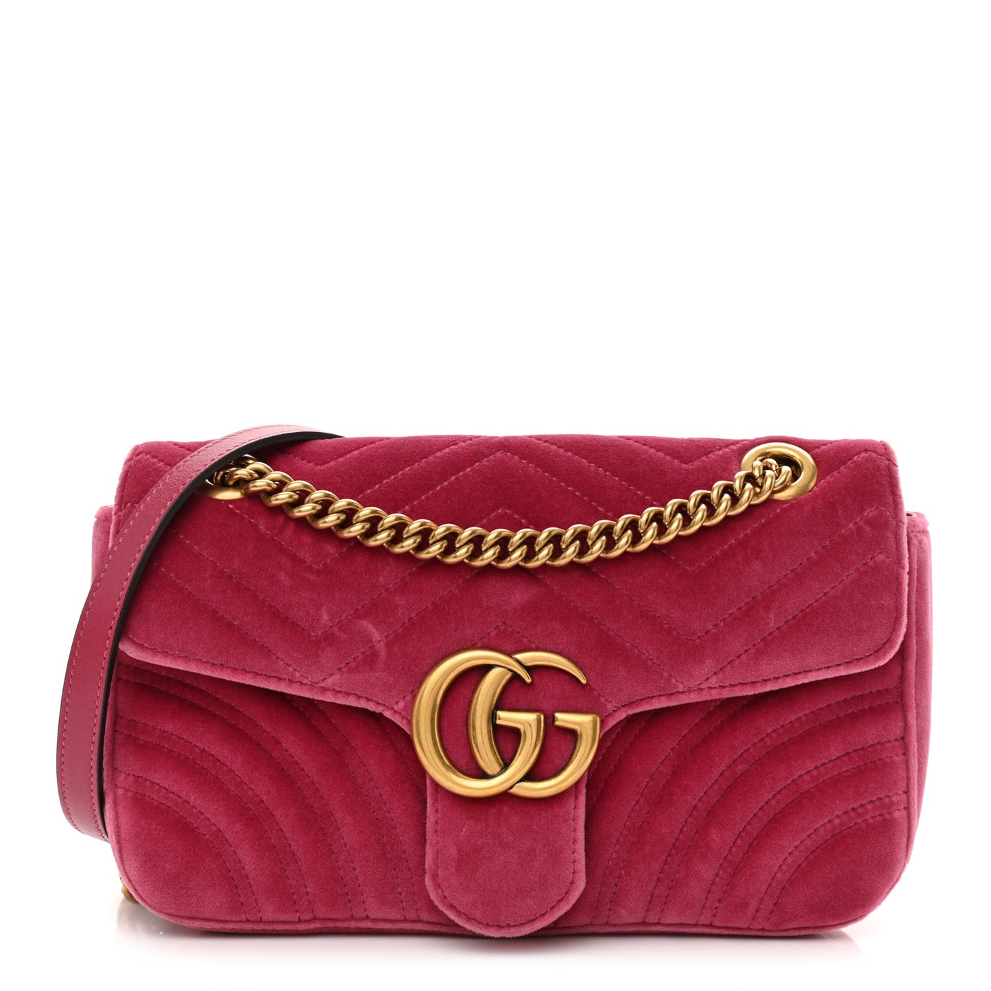 Velvet Matelasse Small GG Marmont Shoulder Bag Light Raspberry Rose