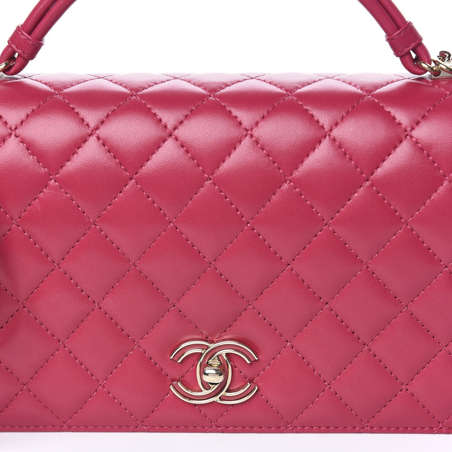 Lambskin Quilted Small Citizen Chic Flap Dark Pink