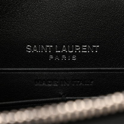 Saint Laurent Calfskin Lizard Embossed Monogram Sunset Chain Wallet Black 6 of 10