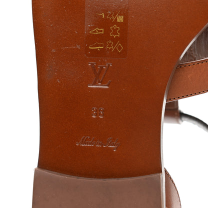 Louis Vuitton Calfskin Game On Playful Flat Sandals 38 Brown 6 of 8