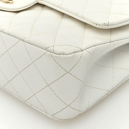 Chanel Caviar Quilted Medium Double Flap White 9 of 16