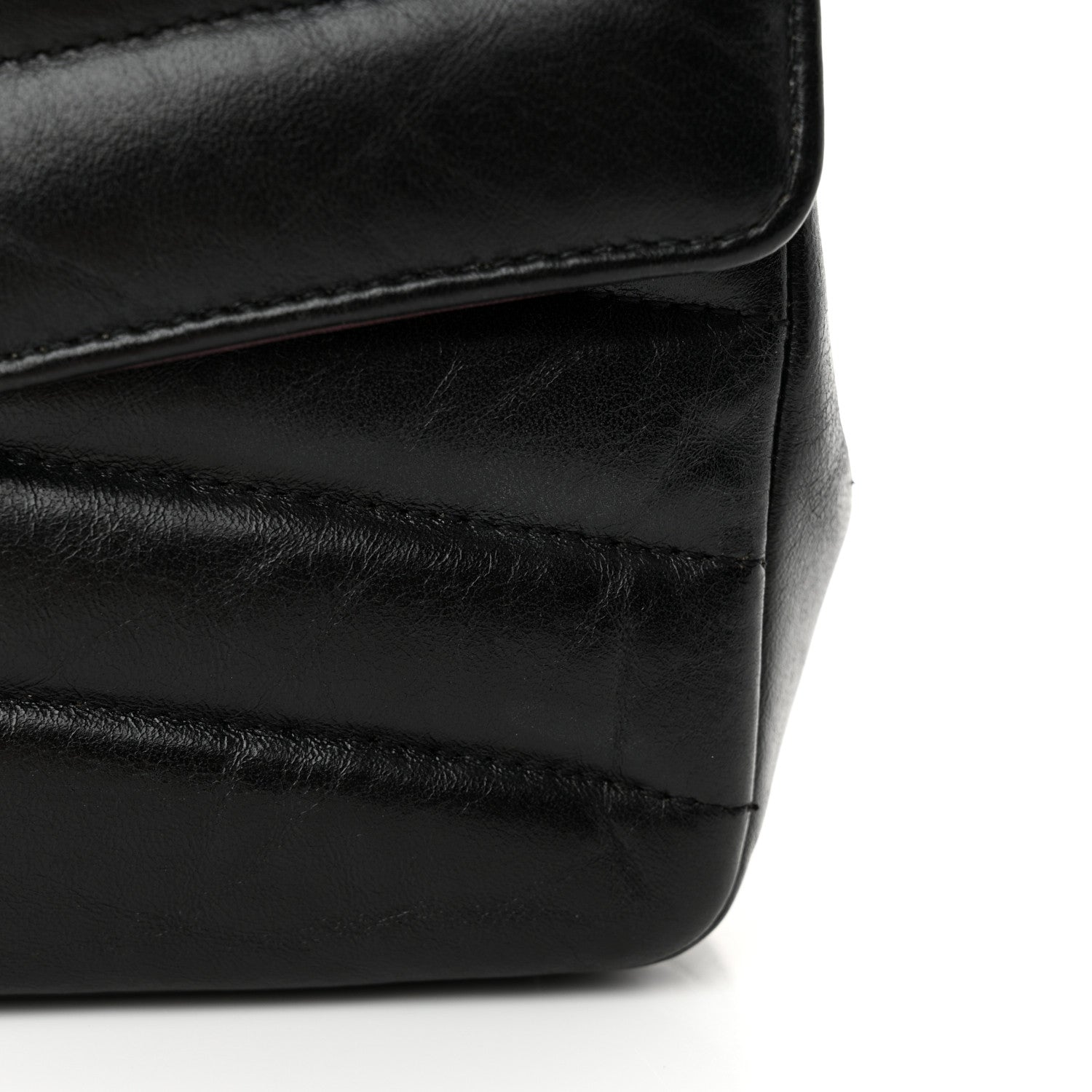 Chanel Shiny Lambskin Quilted Small Chevron Miroir Black 16 of 19
