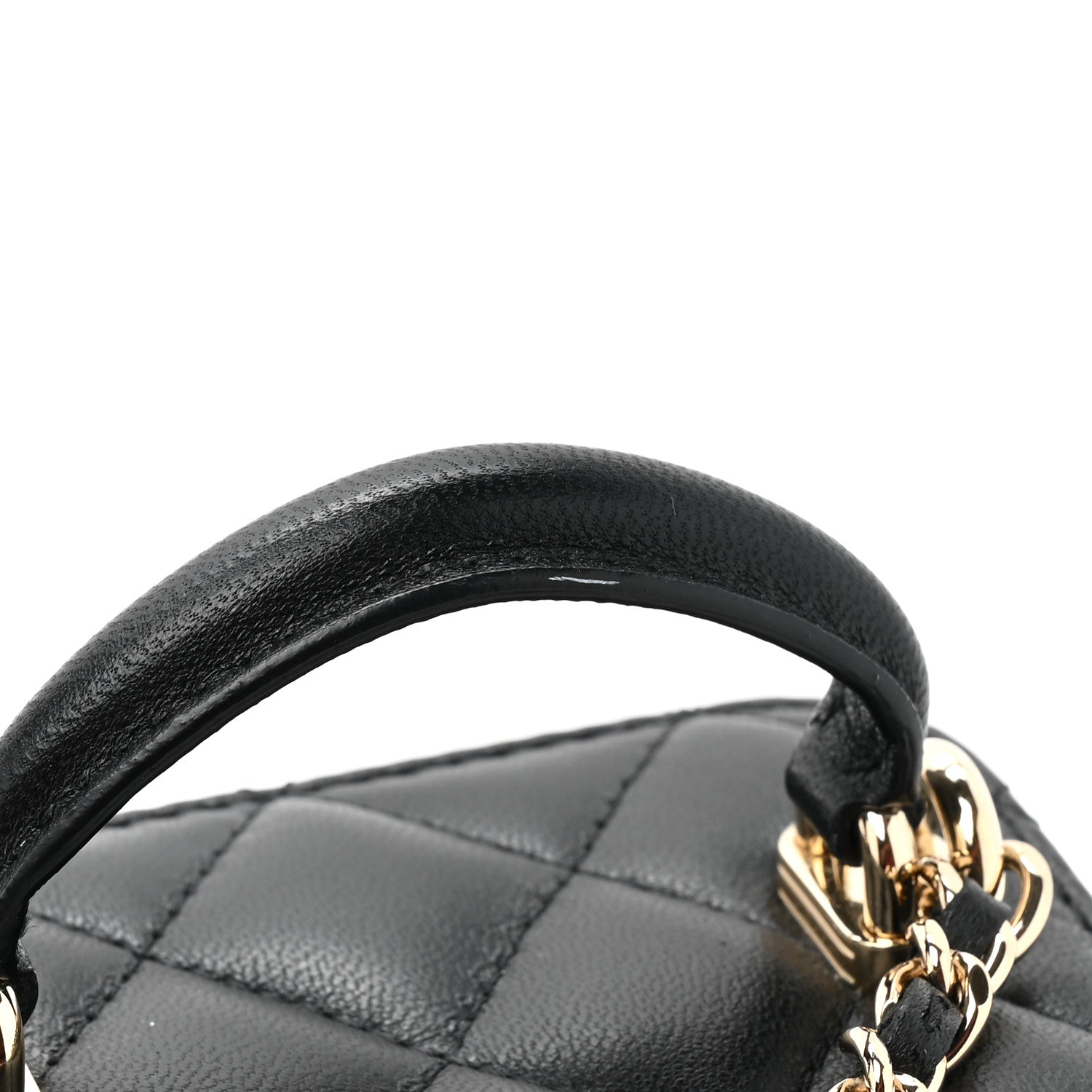 Chanel Lambskin Quilted Top Handle Mini Vanity Case With Chain Black 12 of 12