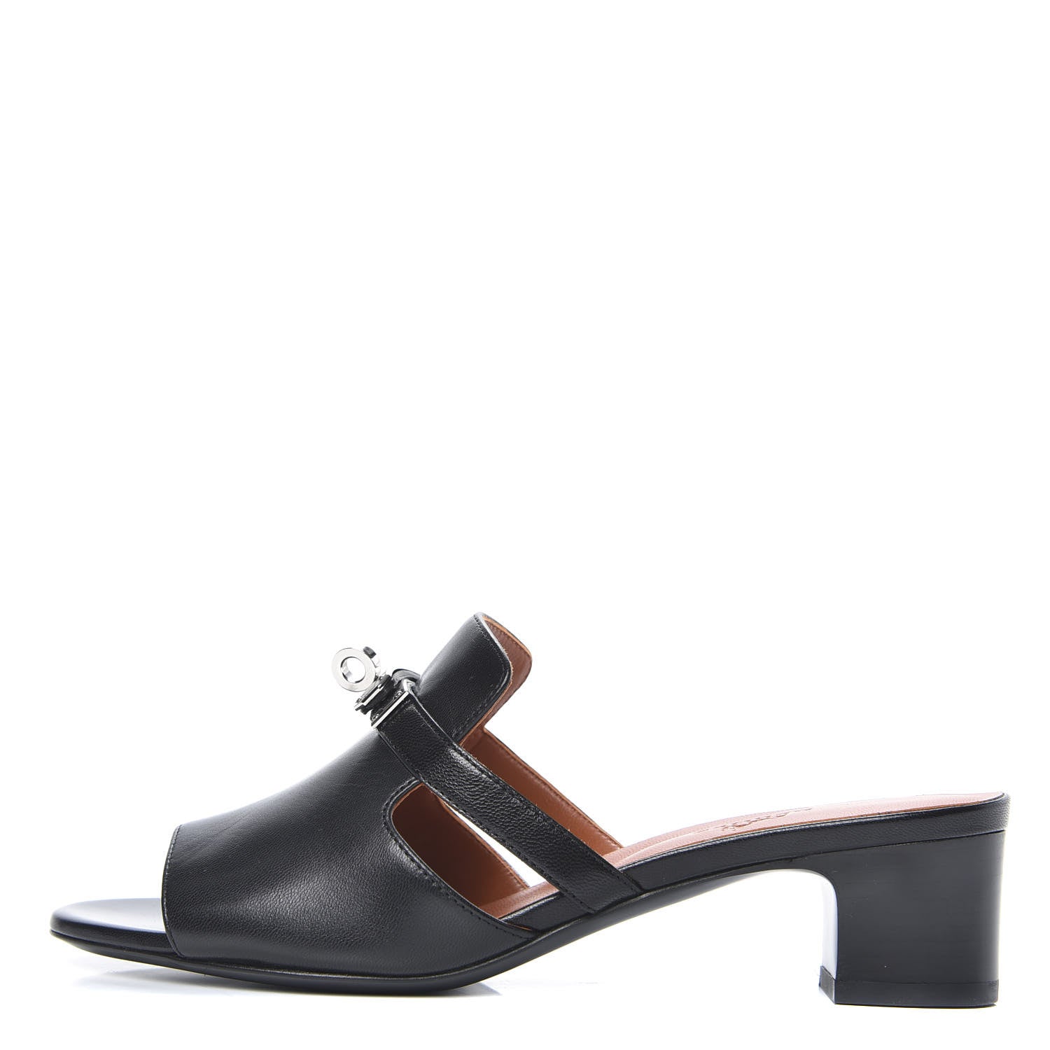 Hermes Goatskin Candy Sandals 37.5 Black 1 of 8