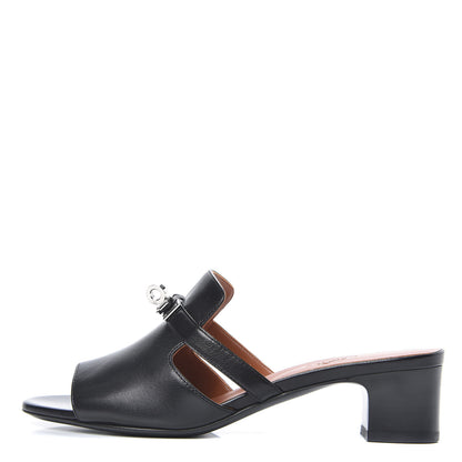 Hermes Goatskin Candy Sandals 37.5 Black 1 of 8