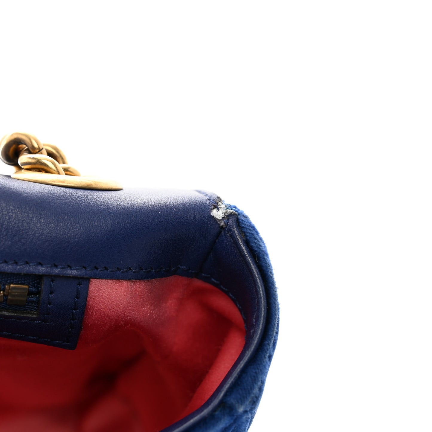 Velvet Matelasse Medium GG Marmont Shoulder Bag Cobalt Blue