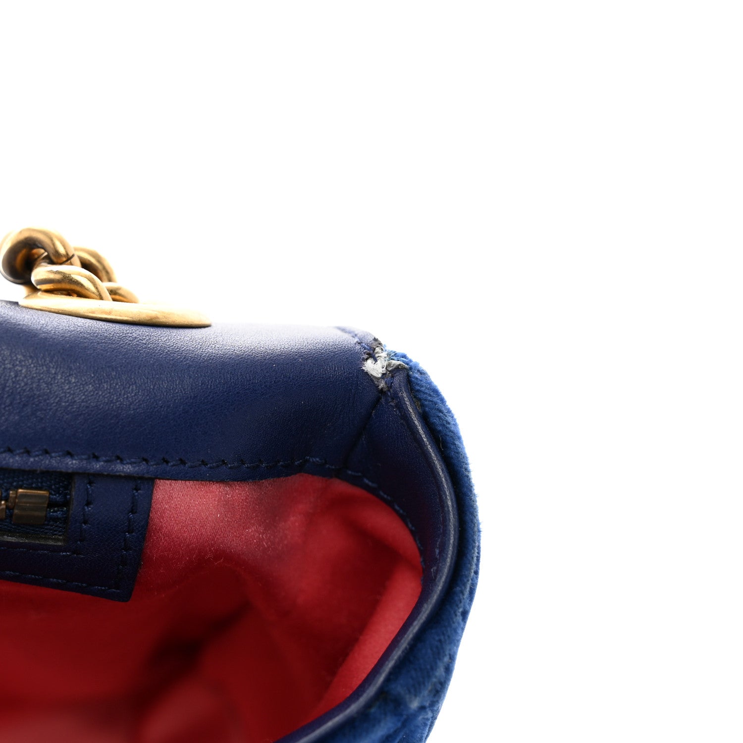 Gucci Velvet Matelasse Medium GG Marmont Shoulder Bag Cobalt Blue 11 of 11