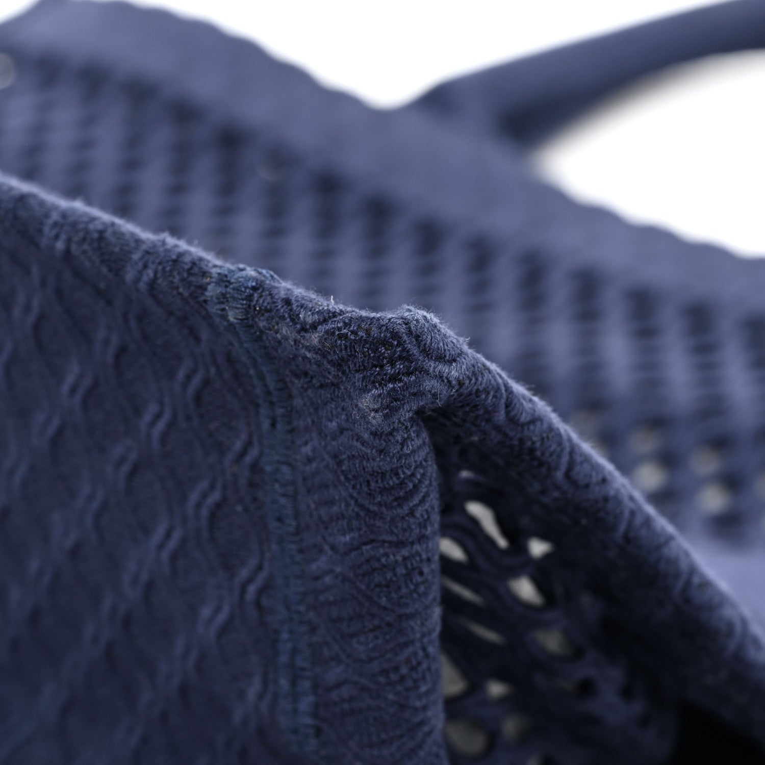Christian Dior Mesh Embroidered Book Tote Navy Blue 9 of 12