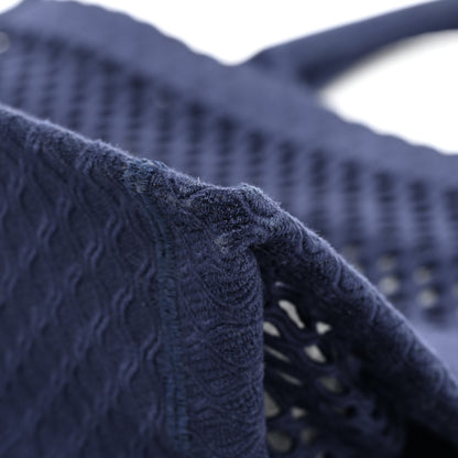 Christian Dior Mesh Embroidered Book Tote Navy Blue 9 of 12