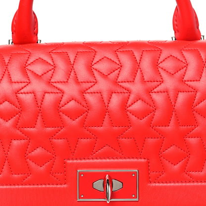 Givenchy Calfskin Star Quilted Mini Shark Lock Satchel Medium Red 7 of 9