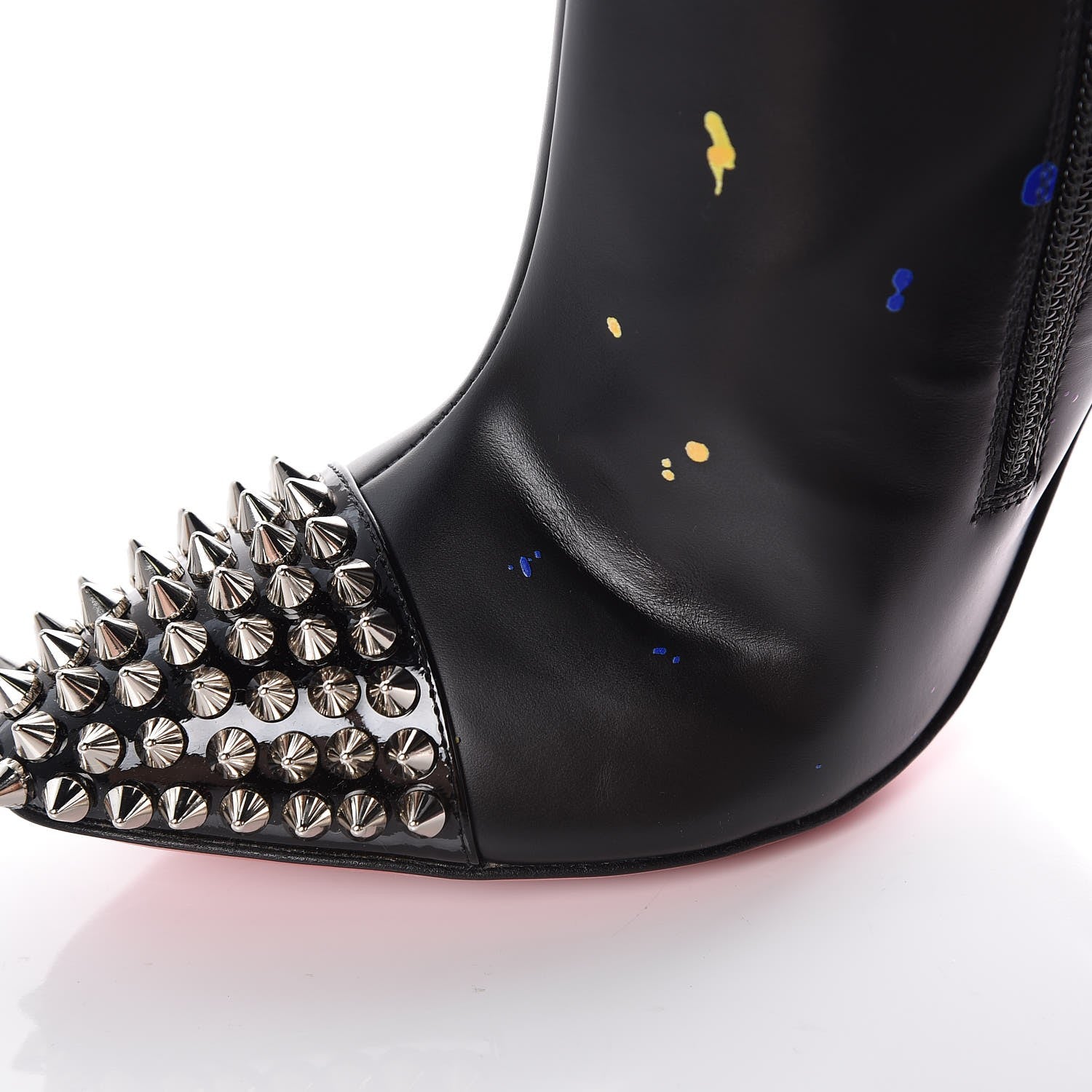 Christian Louboutin Calfskin Patent Love Is A Boot 100 Booties 40 Black 4 of 9