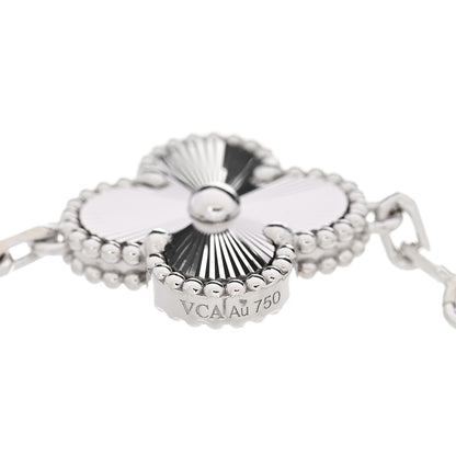Van Cleef & Arpels 18K White Gold 5 Motifs Guilloche Vintage Alhambra Bracelet 4 of 5