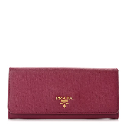 Prada Saffiano Metal Continental Flap Wallet Ametista 1 of 13